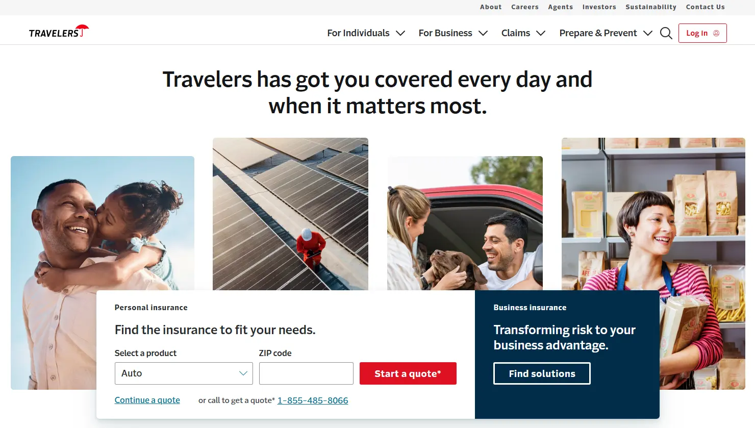 travelers design system interface showing insurance components